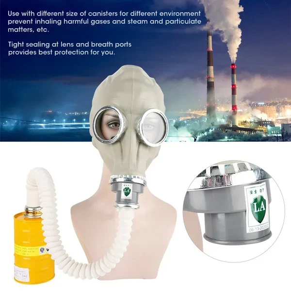 Military Gas Mask Full Face Protective Respirator without Canister+Gas Mask Hose