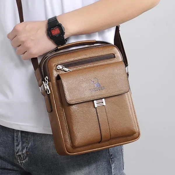 Men's Crossbody Shoulder Bags High Quality Tote Bags Fashion Business Man Messenger Bag PU Leather Bags