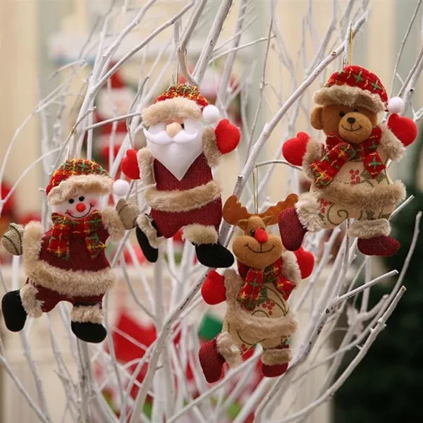 1PC Merry Christmas Ornaments Christmas Gift Doll Hang Decorations Santa Claus Snowman Tree Toy for Home