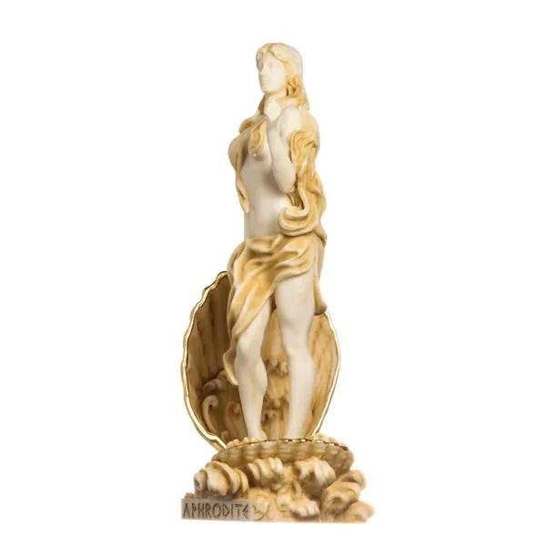 Rising Venus Aphrodite Zeus Daughter Greek Goddess Gold Tone Statue Sculpture 13.38 34cm