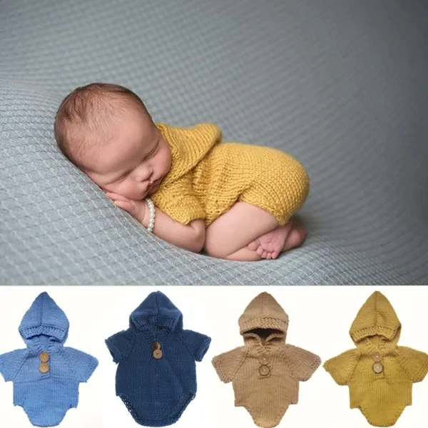 Newborn Outfit Photography Romper Crochet Clothes Baby Photo Props Costume BAB