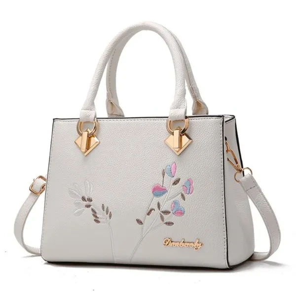 Messenger Bags Women Handbag Flower Embroidery Women Shoulder Bags Women PU Leather Tote Bag