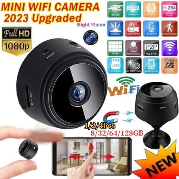 124Pcs Upgraded Best 8K Camera Mini WiFi Spy Camera 83264128GB Full HD 1080P Wireless Hidden Camera Camera Activate Night Vision Security Nanny Monitoring Camera Built-in Battery Mini, Spy, Photograph