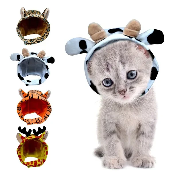 Cute Hat Cats Dress Up Costume Pet Animal Caps with Ears Keep Warm Headwear Cosplay Accessories for Cats and Dogs ZOU