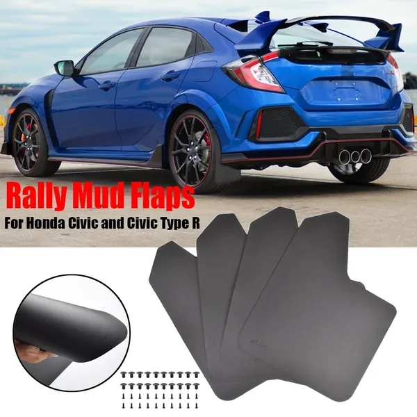 Xukey® 4x Mudflaps Mud Flaps Splash Guards Mudguard For Honda Civic Type R S EK9 EP3 C Package FD2 FN2 Mugen RR RC GT FK2 FK8 GX Type-R