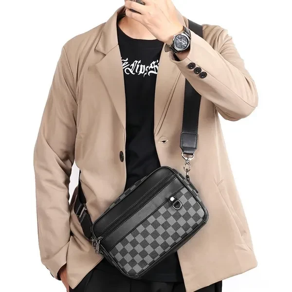 New Men's Crossbody Bag Shoulder Bag Business Casual Backpack High Quality Leather Messenger Bag