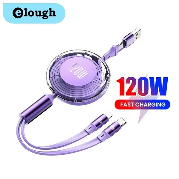 Elough 3 in 1 USB Cable Mobile Cellphone Charge For iPhone For Samsung Huawei Xiaomi Phone Charger Data Cord Wire