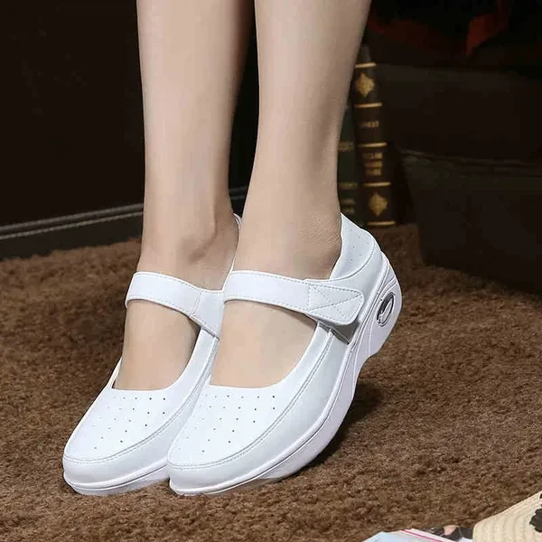 Women Casual Shoes Breathable Leather Platform Nursing Shoes Pregnant Women Mom Shoes Walking Sneakers