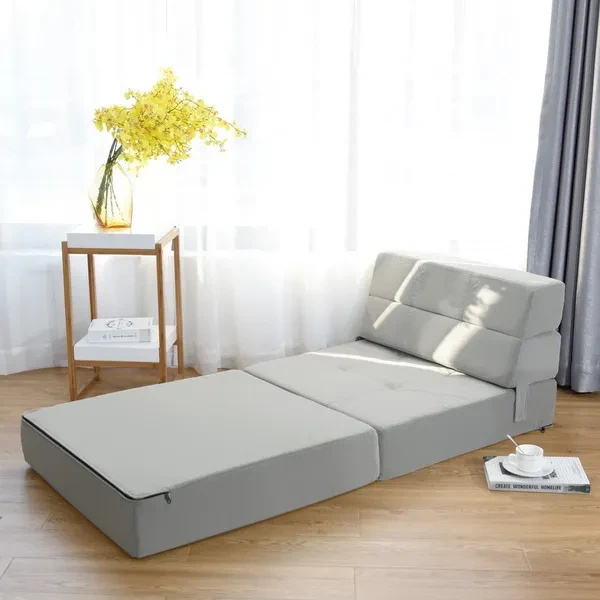 Tri-Fold Fold Down Chair Flip Out Lounger Convertible Sleeper Bed Couch Dorm