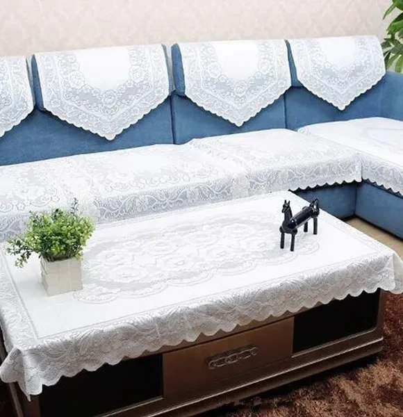 Four Seasons Lace Sofa Cushions Solid Color Backrest Towel Handrail Table Table Cover Towel 6375cm7390cm