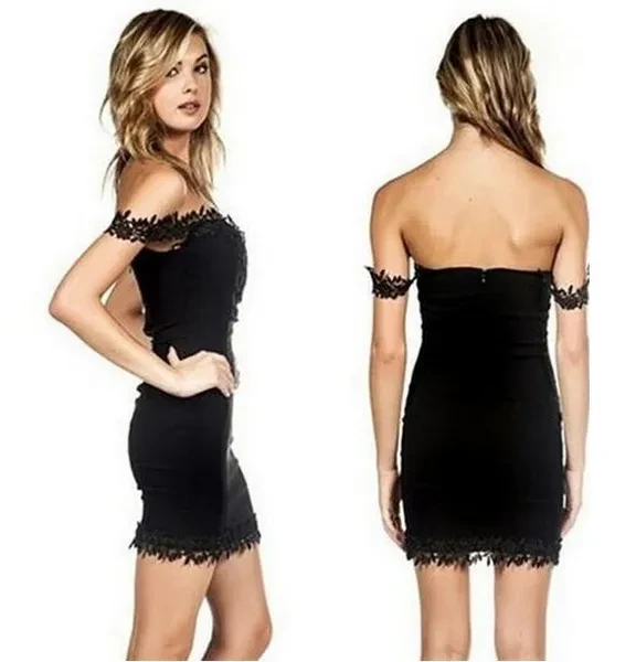 New Style V Neck Lace Stitching Party Dress