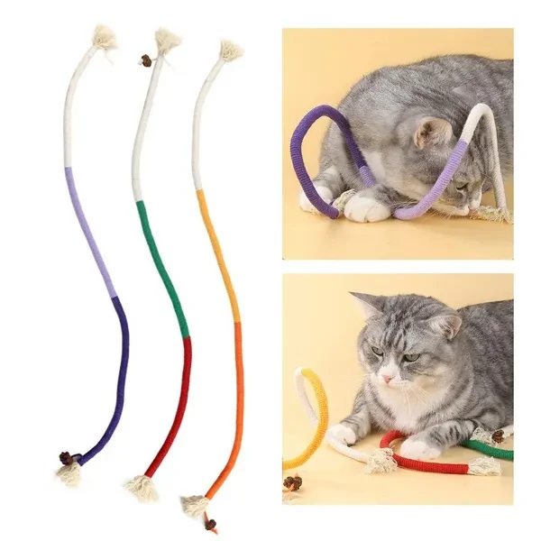 Pet Cats Chew Knot Toy Cotton Rope Scratching Pet Toy Cleaning Teeth Chew-Resistant Chew Puppies Toy Cats Accessories LIO